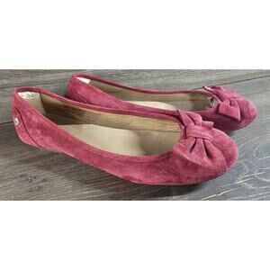 Ugg Rohen Women's Size 9 Suede Magenta Rose Slip On Flat's With Bow